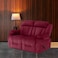 In House Velvet Double Recliner Chair - Burgundy - NZ50