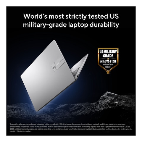 ASUS Vivobook 14 X1404ZA-NK271W, Intel Core i5-1235U, 8GB RAM, 512GB SSD, 14-inch FHD, Windows 11 Home, Quiet Blue, English/Arabic