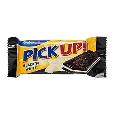 Pick Up Biscuit Black and White Chocolate - 28 gram