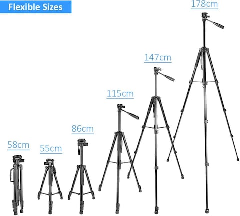 COOPIC T900 Professional Video Camera Tripod, Aluminum Alloy Travel Portable 2 in 1 Monopod Tripod with Rotatable Center Column Max Height 178CM with Maximum Load up to 5KG