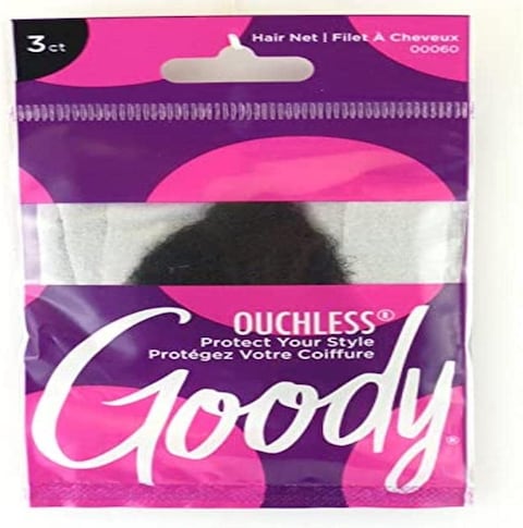 Goody Styling Essentials Hair Net, Black, 3 Count