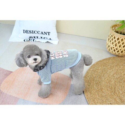 Hong Pet Cool Silk Stripe Color Hat Jacket - Blue L