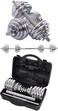 Max Strength 2 In 1 Dumbbell And Barbell Weights Set With Carry Case From Premium Chrome Weight Lifting Set With Connector Bar - Converts In Seconds! With Durable Grips