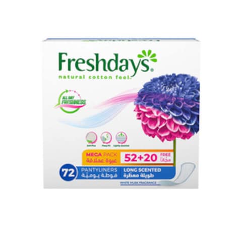 Freshdays Daily Pads, Long - 52+20 Pads