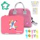 Eazy Kids Unicorn 6 / 4 Compartment Bento Lunch Box w / Lunch Bag - Pink