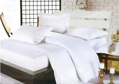 Bus - 6 Pieces Duvet Cover Set - King Size(220x240cm) - Solid - White