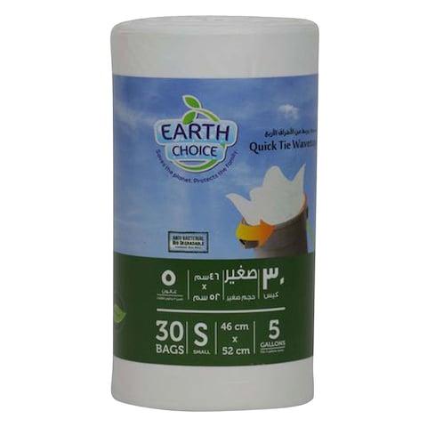 Earth Choice Quick Tie Wavetop 30 Garbage Bags