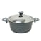 In House 7 Pieces Turkish Granite Cookware Set With Steel Lid - Grey