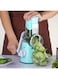 Generic Fruit Manual Vegetable Cutter Multifunctional Round Mandoline Slicer Turqoise/Silver 26X12.7X24cm