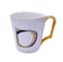 ZK simple &amp; Elegant Ceramic Letter Cup (D) with Gold Handle