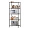 Generic-5 Tier Wire Shelves Heavy Duty Height Adjustable Storage Wire Shelf Shelving Rack Microwave Stand with 4 Side Hooks Leveling Feet