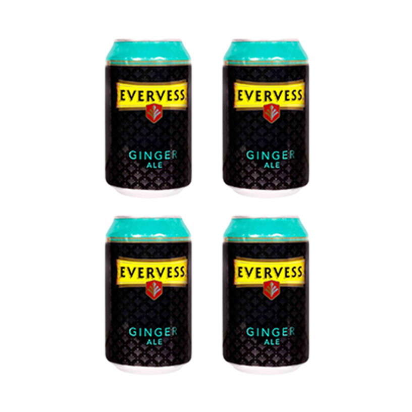 Evervess Ginger Ale Soft Drink 330ML X Pack Of 4
