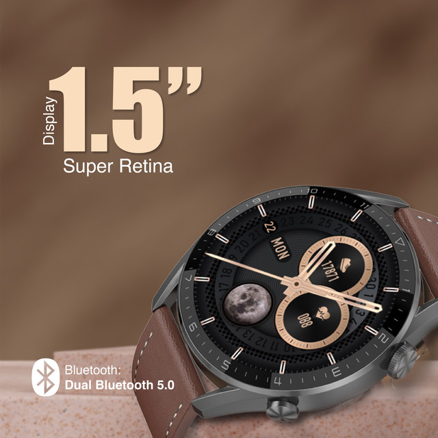 Triple OG GT3 Pro Max Sports Watch With Bluetooth Calling, NFC, GPS, Wireless Charging And Dual Bluetooth 5.2, Brown