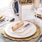 13in Gold Charger Plates Plastic Reef Plate Chargers for Dinner Plates Wedding Elegant D&eacute;cor Place Setting (6 Piece Gold)