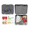 Eazy Kids 4 Compartment Bento Lunch Box  w/ Sandwich Cutter Set-Love Saudi Grey