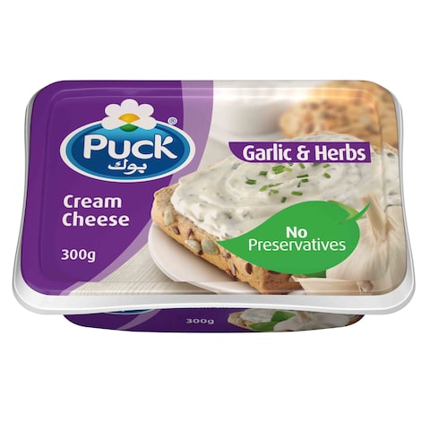 Buy Puck Cream Cheese Garlic  Herbs Spread 300g in UAE