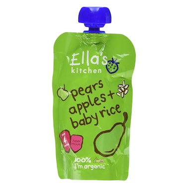 Ella39S Kitchen Organic Pear And Apple Baby Rice Puree 120G