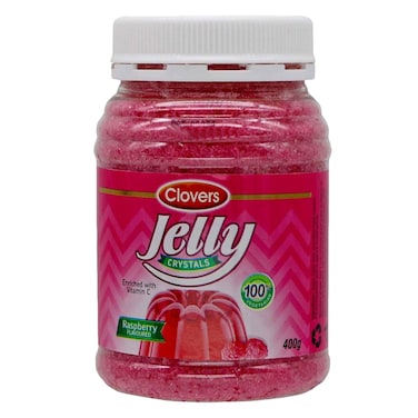 Clovers Jelly Crystal Raspberry Dessert Mix 400g