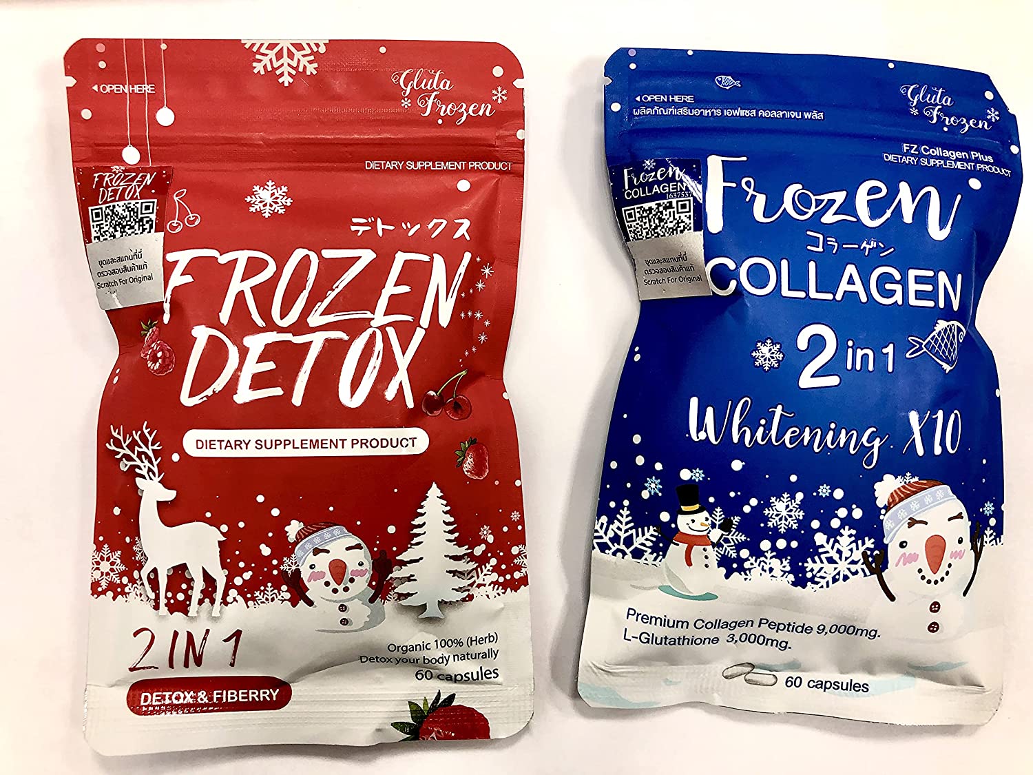 Frozen Detox and Collagen Whitening 2 in 1 Double Pack Glutathione Soft Gels