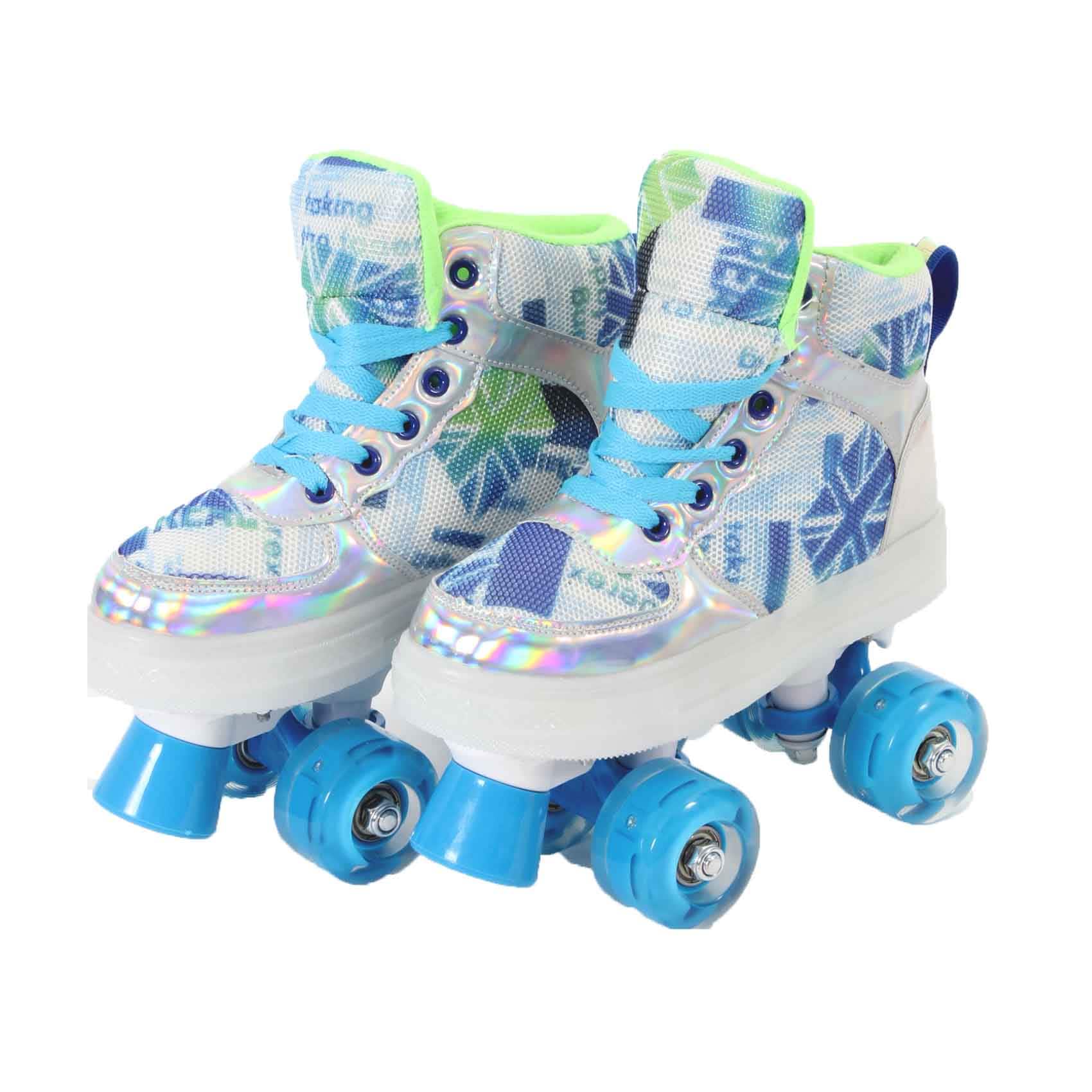 Buy I Care Roller Skates Shoes 4-Wheel White With Skyblue Print