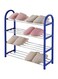 Generic 4-Tier Shoe Rack Blue/Silver 57X19X57Centimeter