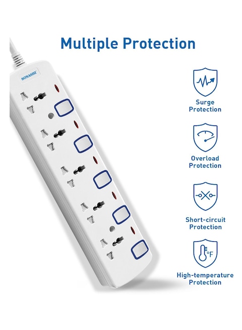 Sonashi 5 Way Extension Socket White SES-1005