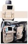 Doreen Car Seat Back Organizer Foldable Car Dining Table Holder, Bottles Umbrella Tissue Box Holder Vehicle Storage Bag(Beige)(GC2047A)