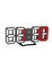 Generic 3D LED Digital Clock Black/White/Red 22 X 10Centimeter