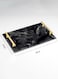 Lowha Decorative Acrylic Serving Tray With Gold Metal Handles And Dark Painted Design 20x30 cm
