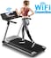 SKY LAND Mini-Pro Folding Treadmill With 4.0HP Motor Peak Super Shock-Absorbing Capability Built-In Bluetooth Speaker Large TFT Display with Wifi Connect APP ZWIFT-EM-1286 Gray