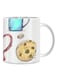 Giftex Mug And Cookie Print Theme Mug White/Blue/Beige 11Ounce