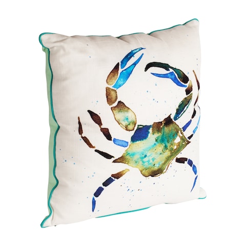 Anemoss Green Crab Patterned Throw Pillow