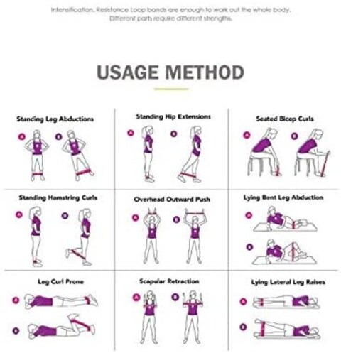 Generic 5 Color Body Building Yoga Stretch Bands Fitness Resistance Belt Fitness Rubber Band Elastic Exercise Straps
