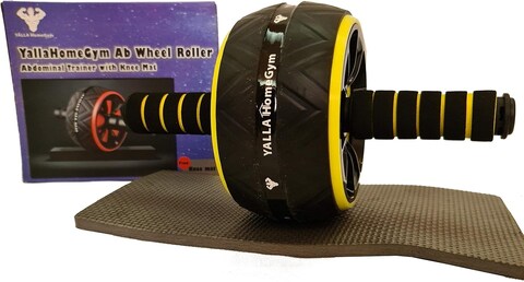 YALLA HomeGym Heavy-Duty Ab Wheel Roller with Knee Pad   Sturdy Wheel for Core Workouts