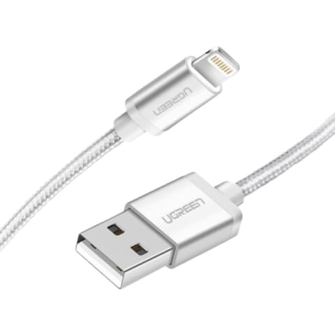 UGREEN USB-A to Lightning MFI Cable Alu Case with Nylon Braided   2m SIL
