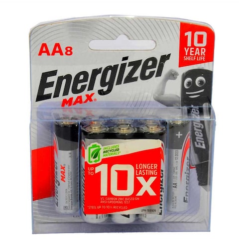 Energizer Max Alkaline E91 BP8 AA (1+1)