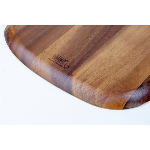 BILLI Pebble Shaped Acacia Cutting Board, Serving Board, 33x24 cm (Natural Acacia) Made in Thailand