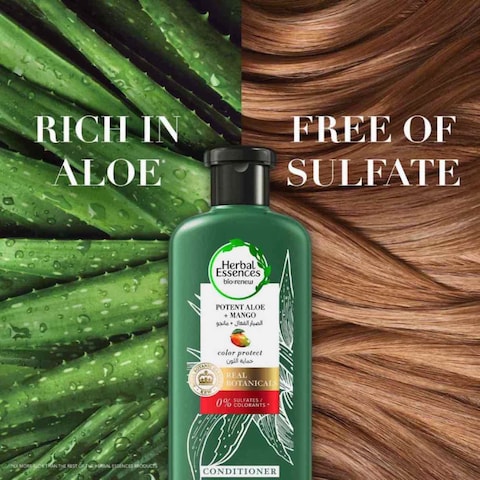 Herbal Essences Color Protect Sulfate Free Potent Aloe Vera + Mango Natural Conditioner 400ml