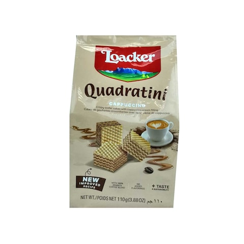 Loacker Quadratini Cappuccino Wafer - 110 Gm