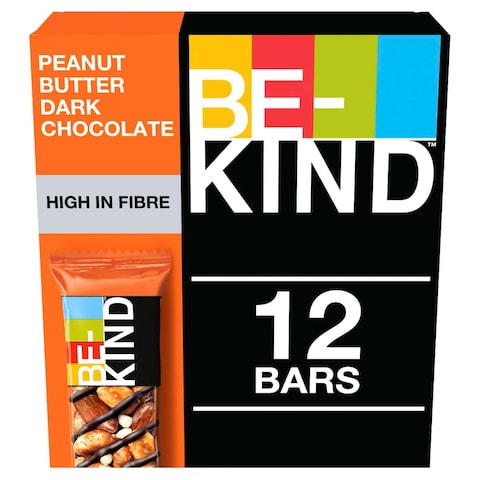 Be-Kind Peanut Butter and Dark Chocolate Protein Bars, 40g Pack of 12
