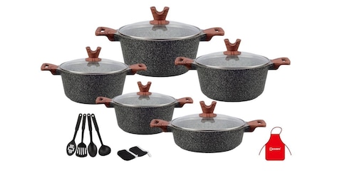 Dessini 17 Pcs Granit Cookware Set 8000