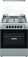 Nikai Gas Cooking Range 4-Burner With Oven Size 60 X 60 Cm Silver Color With Silver Top And Glass Lid Model- U6062Fs, 1 Year Warranty (Installation not Included)