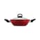Prestige Classique Flat Bottom Wok Kadai With Lid Red 28cm