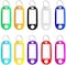 Generic Key Tags, 50 Pack Tough Plastic Id Labels Keyring Keychain With Split Ring And White Label, 10 Assorted Colors