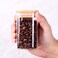 1CHASE&reg; Borosilicate Square Glass Storage Jars with Wooden Lid, Mini Jars with Label for Kitchen Pantry, Suit for Sugar, Salt, Coffee, Tea, and Other Dry Food Storage 10 PCs set