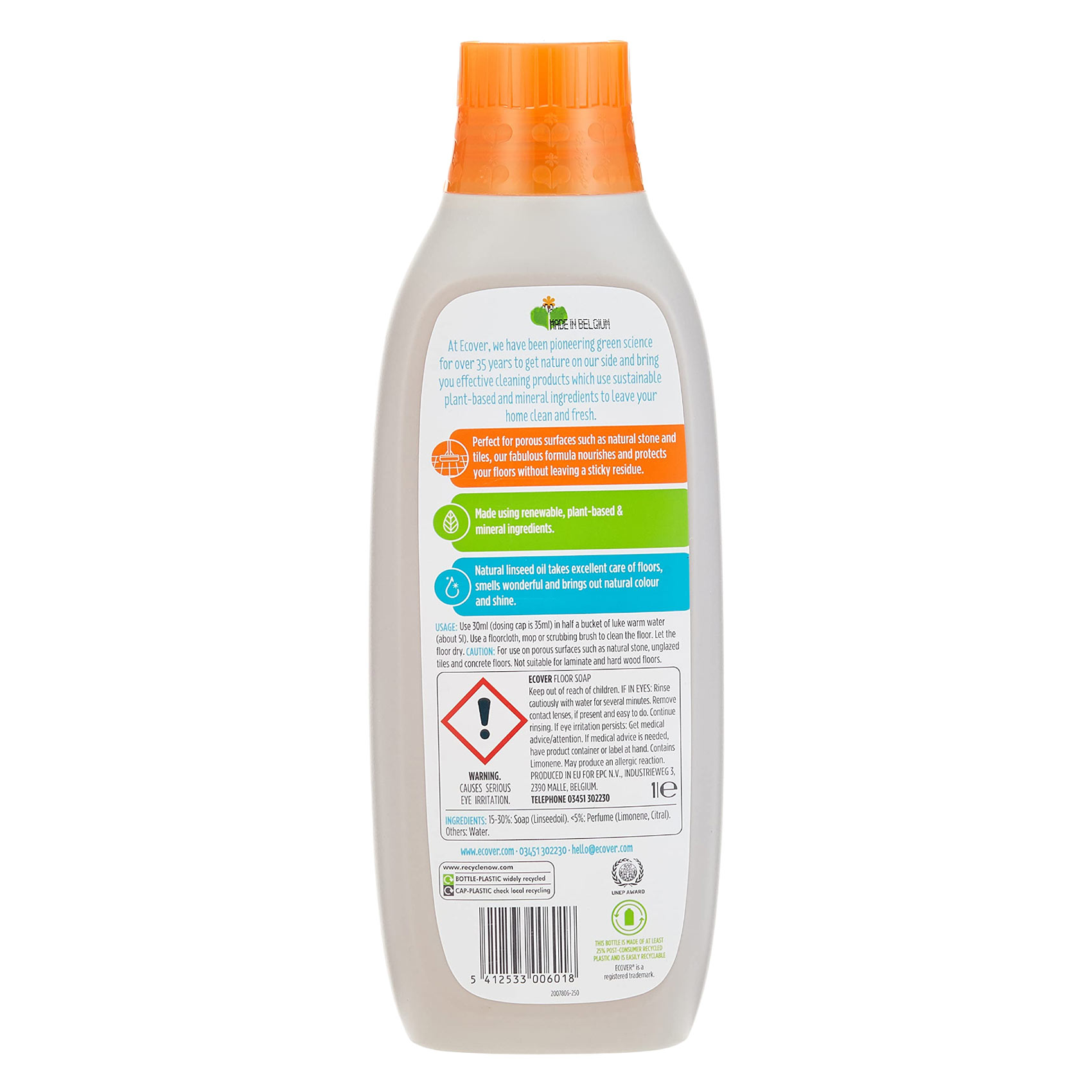 Ecover Floor Soap With Linseed 1L