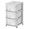Cosmoplast Ceramic 3 Tiers Multipurpose Storage Cabinet With Wheels Grey