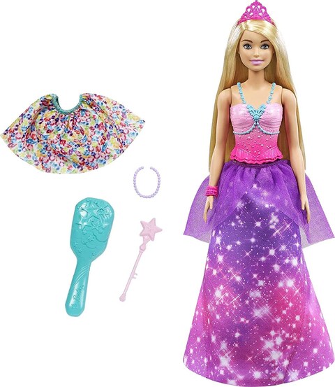 ​Barbie Dreamtopia 2-In-1 Princess To Mermaid Fashion Transformation Doll (Blonde, 11.5-In) With Accessories, For 3 To 7 Year Olds Gtf92