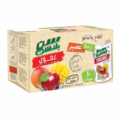 Buy Sun Blast Juice Organic Apple  Mango 200ml 10 in Saudi Arabia