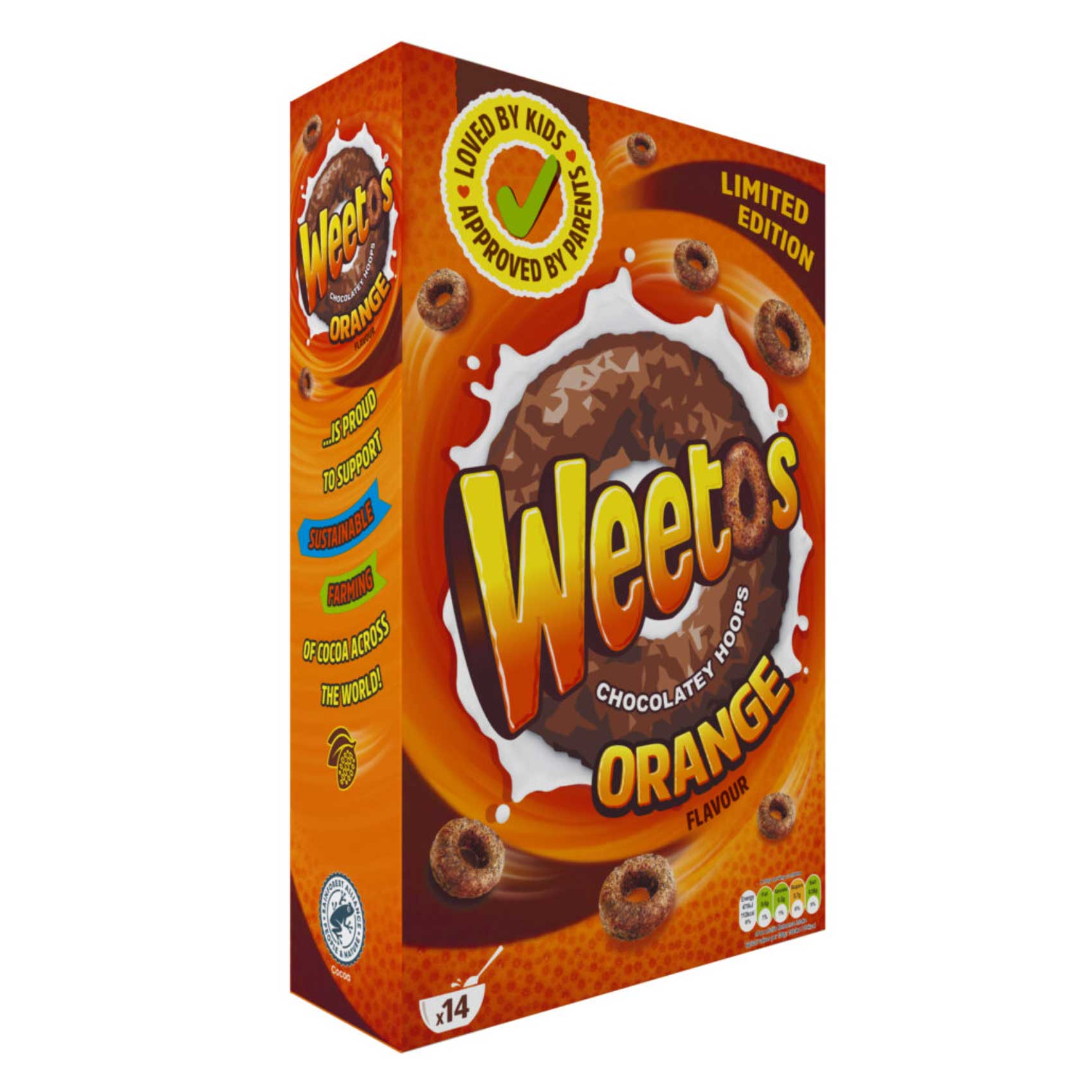 Weetabix Weetos Orange Chocolatey Hoops Cereal 420g